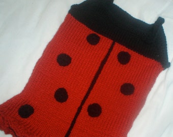PDF Lady Bug Baby Dress Pattern, Knitting pattern, knit dress pattern, knit baby dress,