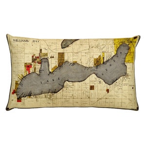 Lake Geneva - Wisconsin - Rectangular Pillow - Map -  Pillow - WI