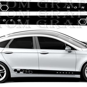 Decalcomanie Mondeo Racing – Coppia di adesivi in vinile personalizzati – Grafica sportiva per SUV elettrico