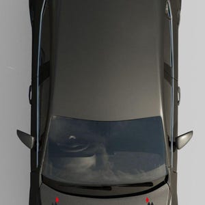 Hood Vinyl striping kit installed on Mazda 3 for tuning look