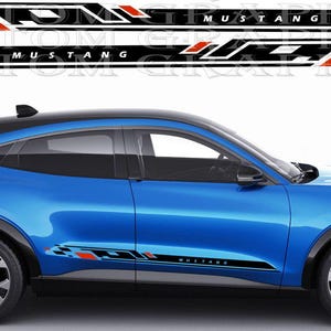 Decalcomanie Mustang Mach-E Racing – Coppia di adesivi in vinile personalizzati – Grafica sportiva per SUV elettrico