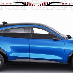 Decalcomanie Mustang Mach-E Racing – Coppia di adesivi in vinile personalizzati – Grafica sportiva per SUV elettrico