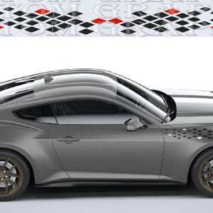 Decalcomanie Mustang Racing – Coppia di adesivi in vinile personalizzati – Grafica sportiva per SUV elettrico