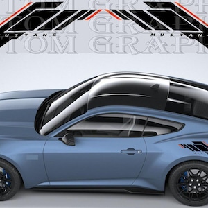 Mustang Side Racing Graphics – Vinyl Decal Pair – Sport Style Design