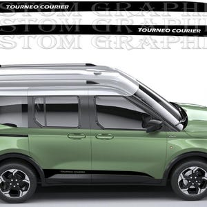 Decalcomanie Tourneo Courier Racing – Coppia di adesivi in vinile personalizzati – Grafica sportiva per SUV elettrico