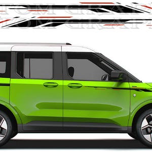 Decalcomanie Tourneo Courier Racing – Coppia di adesivi in vinile personalizzati – Grafica sportiva per SUV elettrico