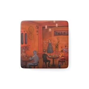 Aimant en porcelaine Alien Jazz Club, cadeau parfait pour les mélomanes, décoration d&#39;intérieur, accessoire de cuisine, souvenir amusant, aimant artistique