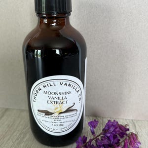 Moonshine Vanilla Extract: Organic Madagascar Vanilla Beans, 4 oz