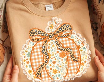 Adretter Blumen Herbst Kürbis png, Kürbis Spitze png, Coquette Herbst png, Trendy Herbst png, Herbst png, Tis The Season, Kürbis Leopard Bogen png
