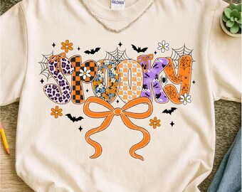 Preppy Gruseliger Halloween Png, Gruseliger Coquette Bogen Halloween Png, Gruselige Jahreszeit Png, Herbst Png, Gruseliger Png, Halloween Girly Png, Sublimation