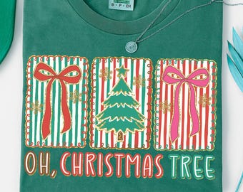 Oh Christmas Tree Png, Coquette Bow Christmas Tree png, Preppy Christmas Sublimation Design, Merry Christmas Png, glitter christmas png