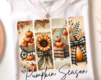 Pumpkin Season Png, Coquette Fall Pumpkin Png, Floral Fall Brushstroke Png, Rustic Autumn Pumpkins, Gingham Bow Autumn Sunflower, Fall Vibes