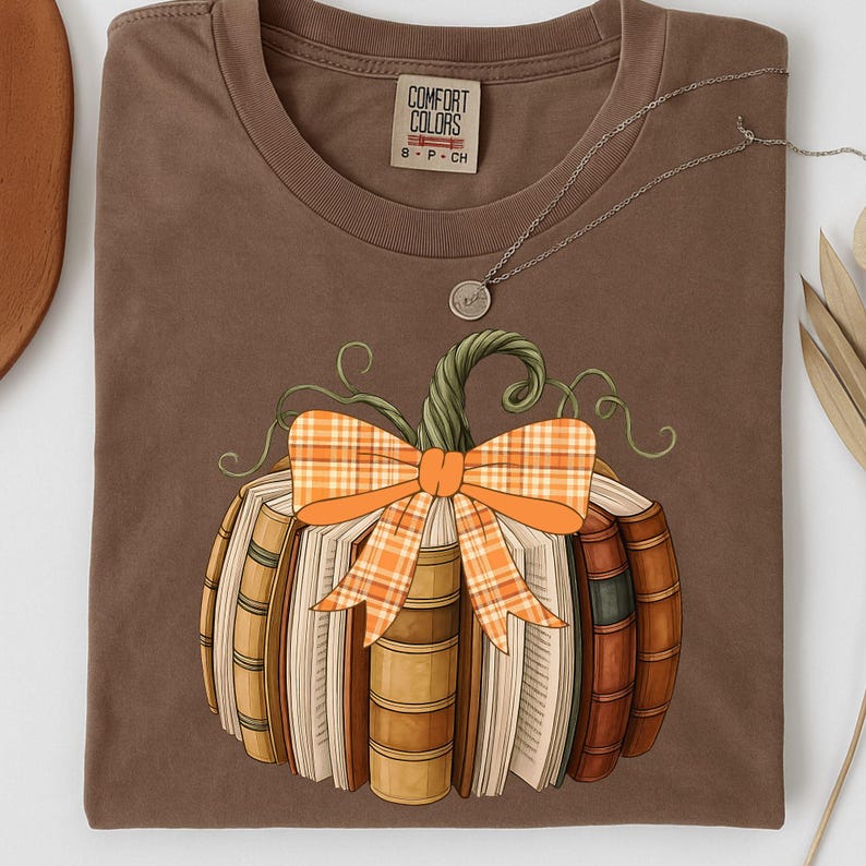 Vintage Book Pumpkin Illustration