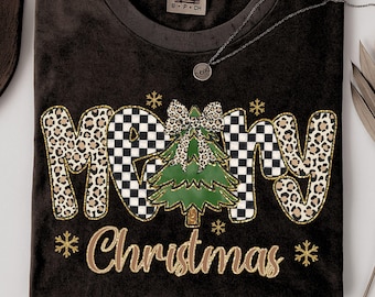 Adrette frohe Weihnachtsbaum Png, Retro frohe Weihnachten png, Leopard-Druck-Weihnachtssublimationsdesign, Kokett-Leopard-Weihnachten Png