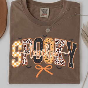 Fall Teacher PNG Retro Spooky Season Shirt Sublimation