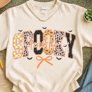 Spooky Teacher PNG Retro Halloween Sublimation Design