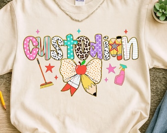 School Custodian png, School Janitor Sublimation Design, back to school png, Custodian life png, Coquette Custodian, Custodian Appreciation