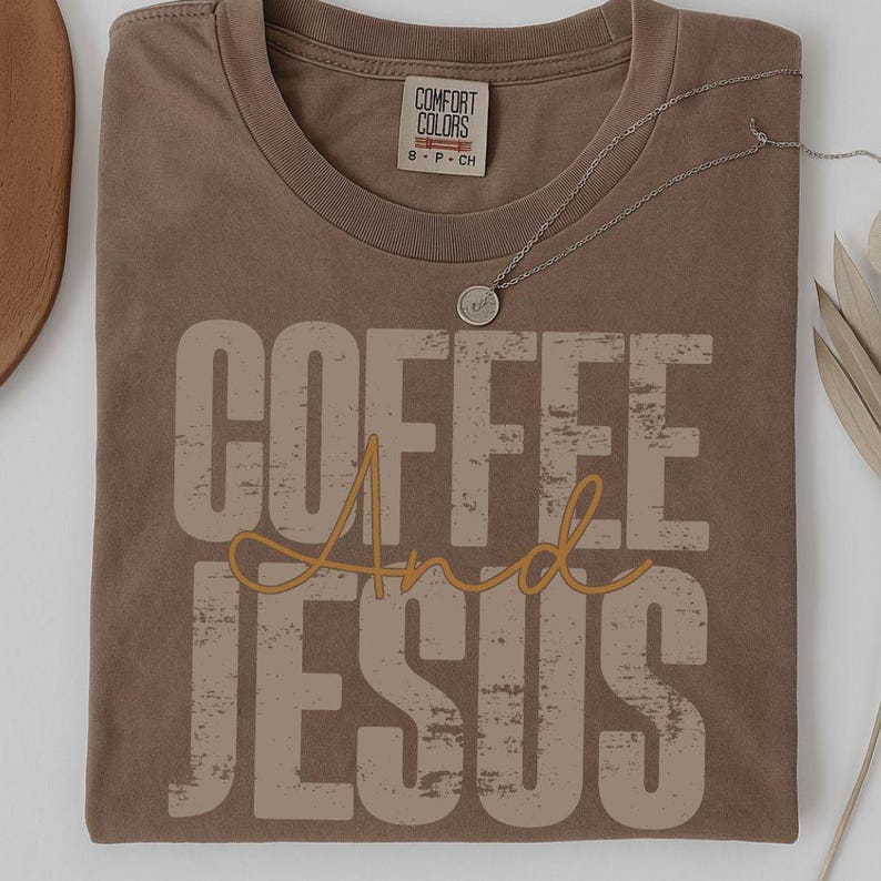 Faith Coffee Quote PNG, Retro Distressed