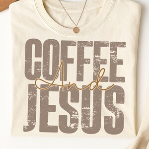 Retro Coffee Jesus PNG, Printable T-Shirt Design