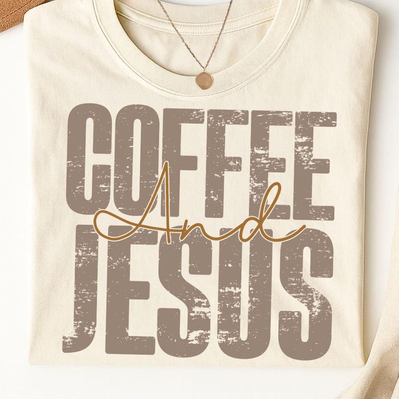 Retro Coffee Jesus PNG, Printable T-Shirt Design