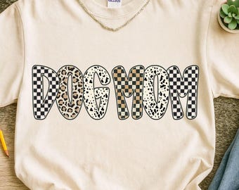 Retro Dog Mom PNG, Leopard Checkered Dog Mom Sublimation Design, Dog Mama png, Mothers Day Png Mom Shirt Design, Leopard Mama png,
