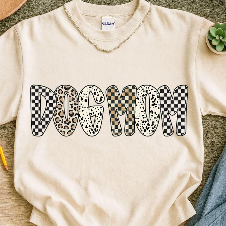 Dog Mom PNG – Trendy Animal Print Design