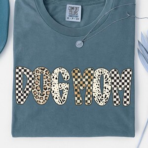 Dog Mom Sublimation PNG Checkered Leopard