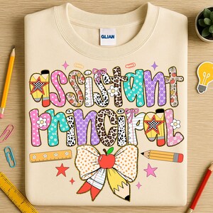 Colorful Teacher PNG | Leopard Print Assistant Principal