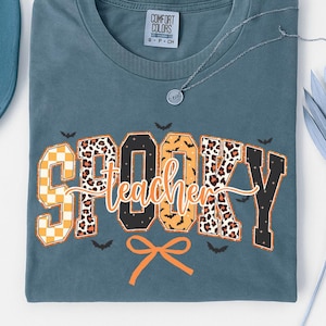 Retro Spooky Teacher Shirt PNG Halloween Digital Download