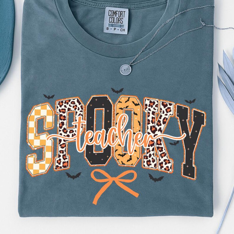 Retro Spooky Teacher Shirt PNG Halloween Digital Download