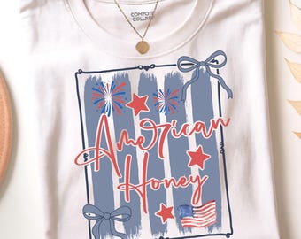 American Honey 4th of July PNG, American Honey Coquette Png, Fourth of July Memorial Independence Day Shirt Design, Vintage USA Png
