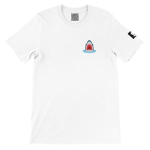 Cartoon Shark Attack - Leichtes Grafik-T-Shirt mit Hai mit offenem Mund