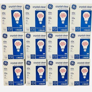 GE 60watt Crystal Clear Glühbirnen (12 Pack) insgesamt 24 Glühbirnen
