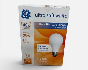 Bombillas GE de luz blanca cálida de 40 vatios, 1 paquete (4 bombillas en total)