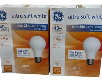 Ampoules GE, blanc doux, 40 watts (paquet de 2), 8 ampoules au total