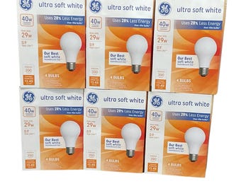 Bombillas GE de luz blanca cálida de 40 vatios, paquete de 6 (12 bombillas en total)