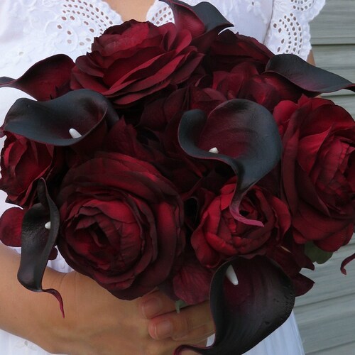 Black Magic Roses Wedding Bouquet