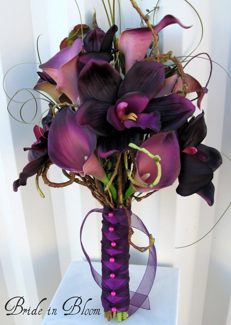 Wedding Bouquet Real Touch Calla Lily Bridal Bouquet Etsy