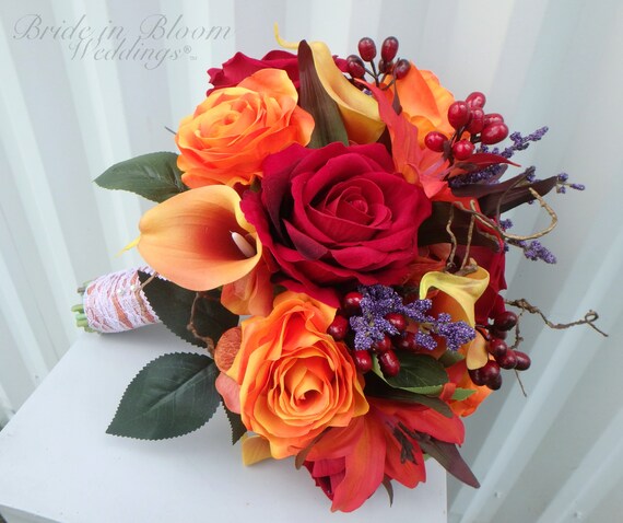 Fall Wedding Bouquet Autumn Wedding Flowers Bride Bouquet Etsy