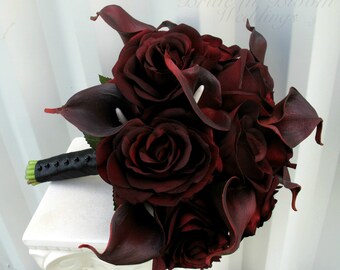 Black Magic Roses Wedding Bouquet