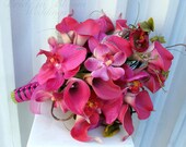 Hot pink calla lily orchid Wedding bouquet Brides bouquet