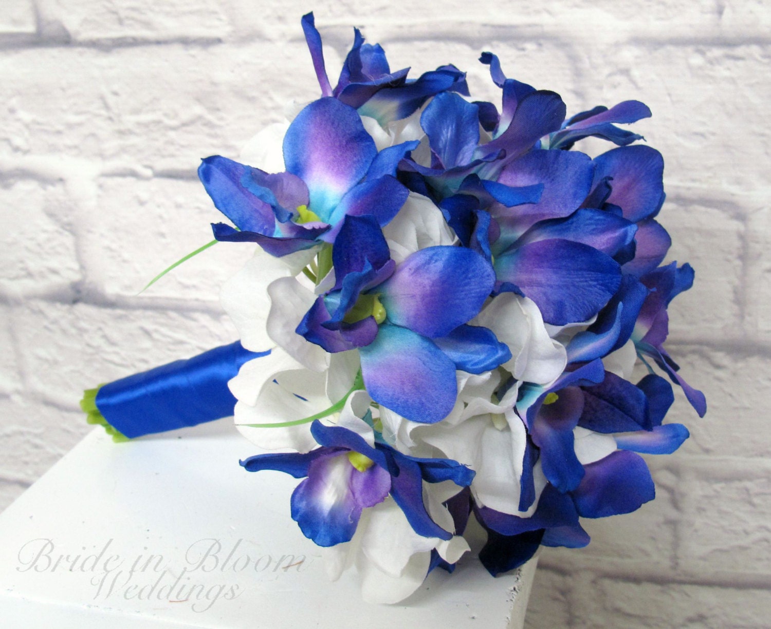Blue orchid bouquet Bridesmaid bouquet Etsy