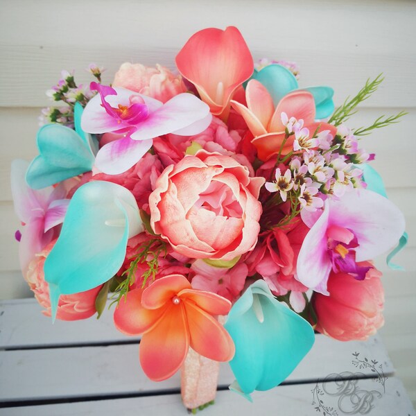 Coral Bridal Bouquet Etsy