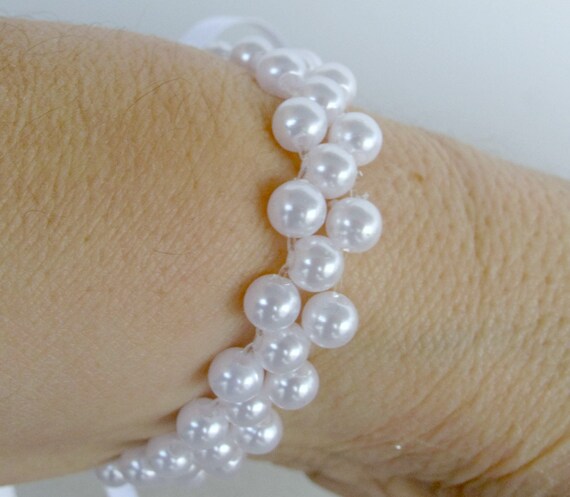 Wrist Corsage Diy Pearl Bead Bracelet Diy Wedding Supplies Etsy