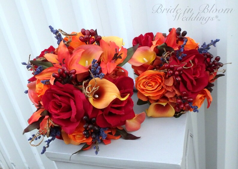 Autumn Wedding Flowers Fall Wedding Bouquet Set Bride Etsy Canada