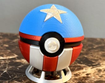 Captain America Themed Pokeball