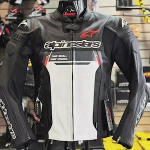 Alpinestars Racing Leather Jacket Made with Original Cowhide Leather MotoGP Inspired Jacket Motorcycle Cafe Racer Gear Best Christmas Gift