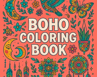 Livre de coloriage bohème : 20 pages imprimables, motifs relaxants (format PDF)