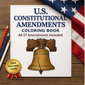 Civics Coloring Book for Kids, U.S. Constitutional Amendments with Activities