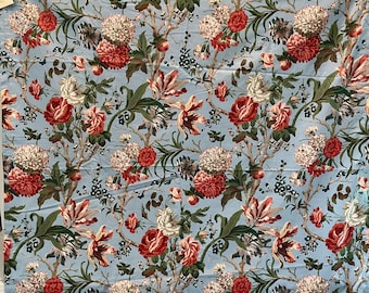 Vintage Lee Jofa Sussex Roses Cotton Chintz Fabric Remnant - 50" x 56"